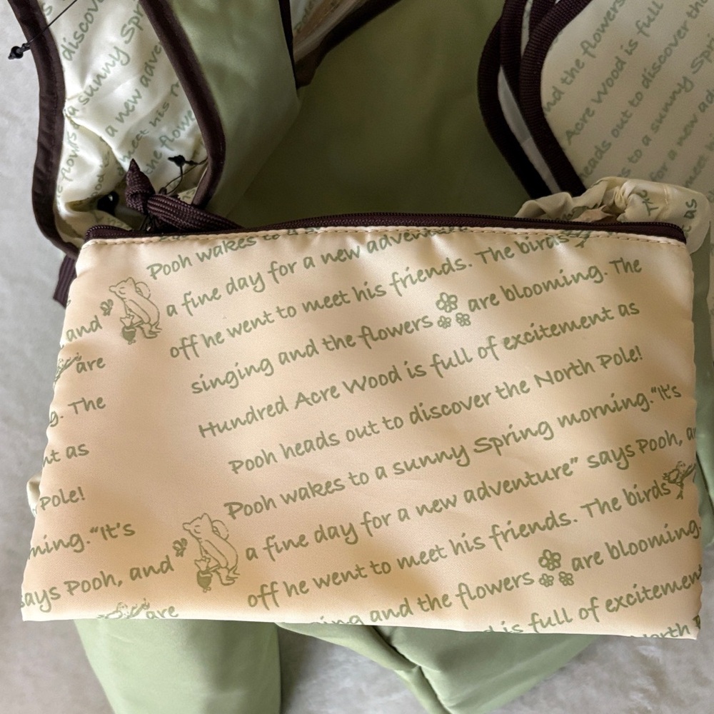 Disney Light Green 4 in 1 Winnie the Pooh Diaper Bag with Brown Trim - Picture 11 of 14